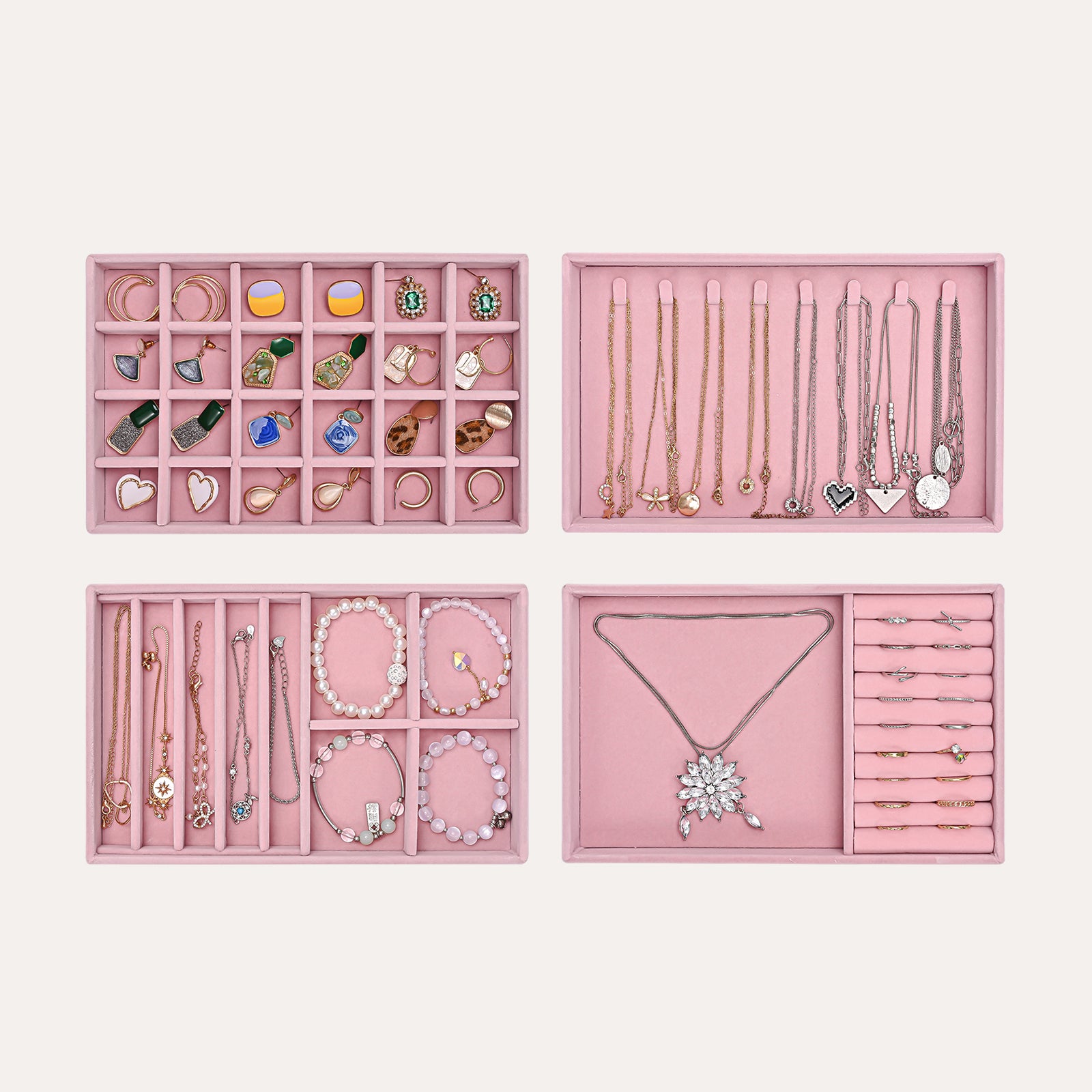 jewelry tray for drawer pink