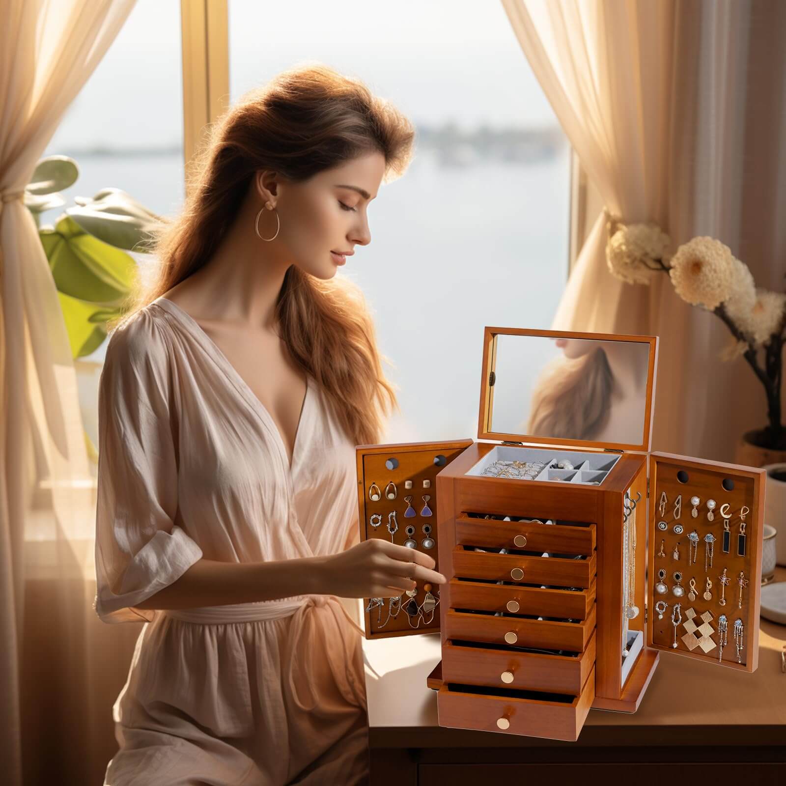 Large Wooden Jewelry Box