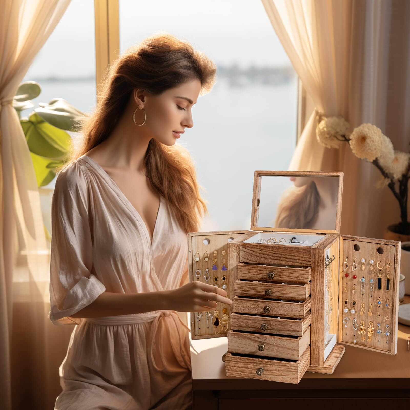 Large Wooden Jewelry Box