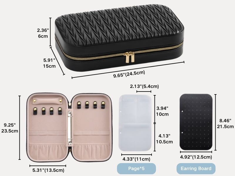 Portable Travel Binder-Style Jewelry Case