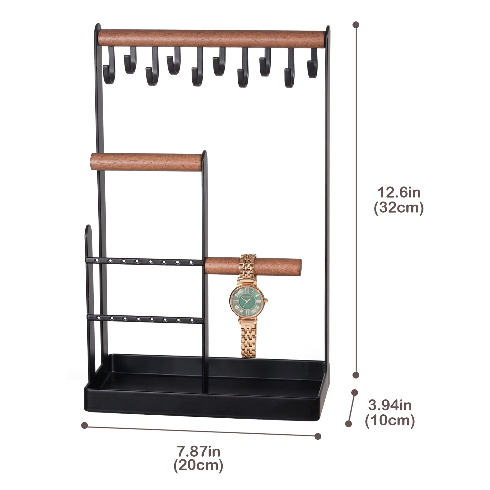 Jewelry Organizer Stand with Ring Tray
