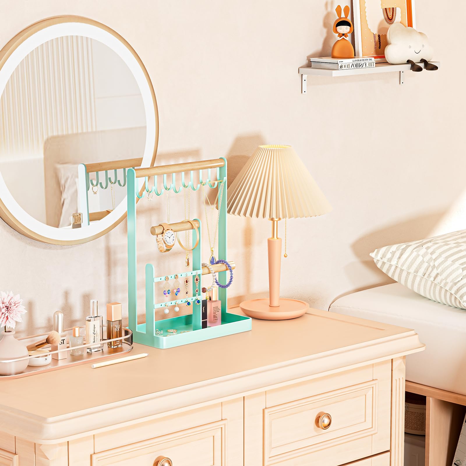 Jewelry Organizer Stand with Ring Tray