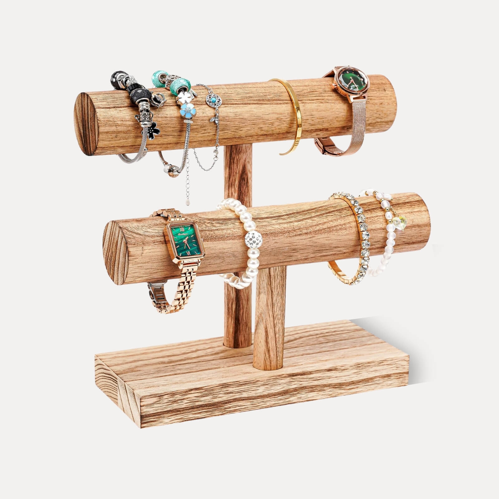 T-bar Wooden Bracelet Stand for Retail