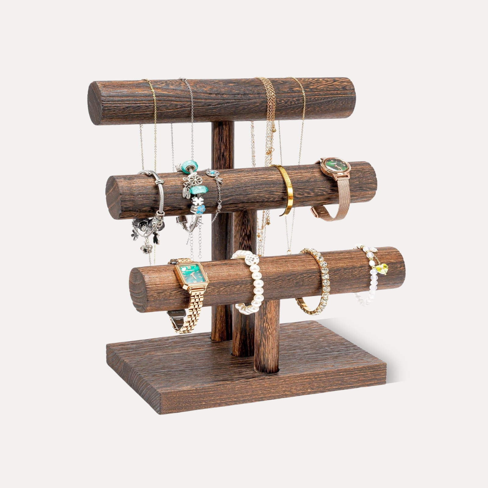 T-bar Wooden Bracelet Stand for Retail