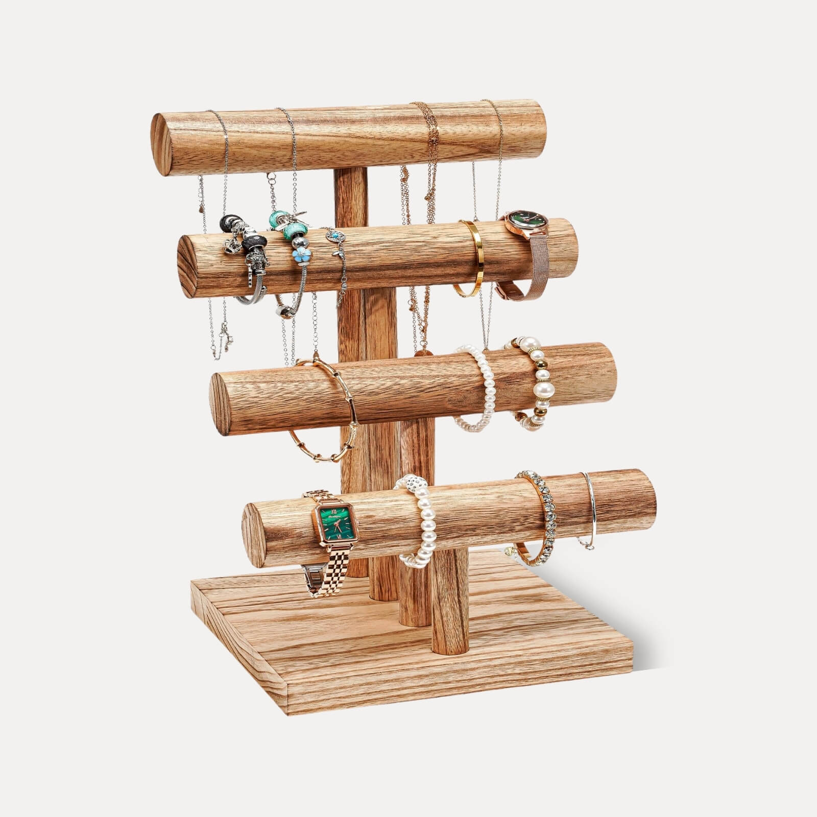 T-bar Wooden Bracelet Stand for Retail