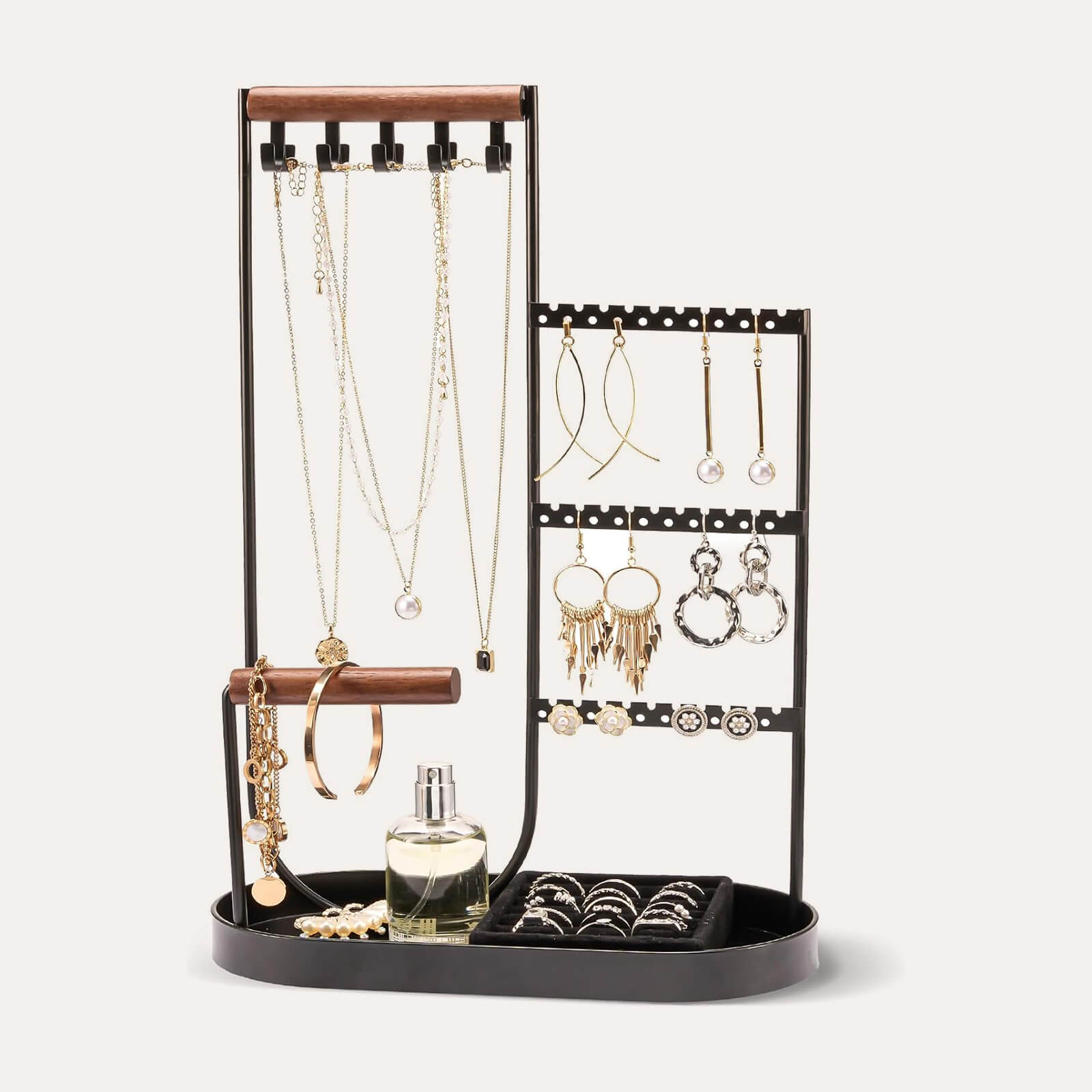 jewelry stand with tray black