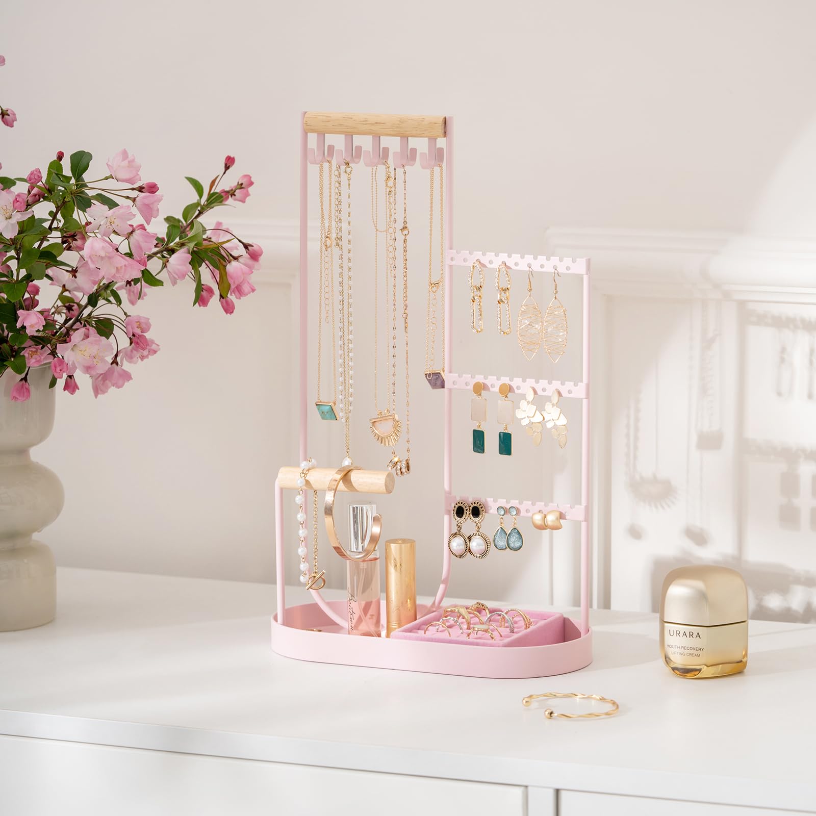 Jewelry Stand with Velvet Ring Tray