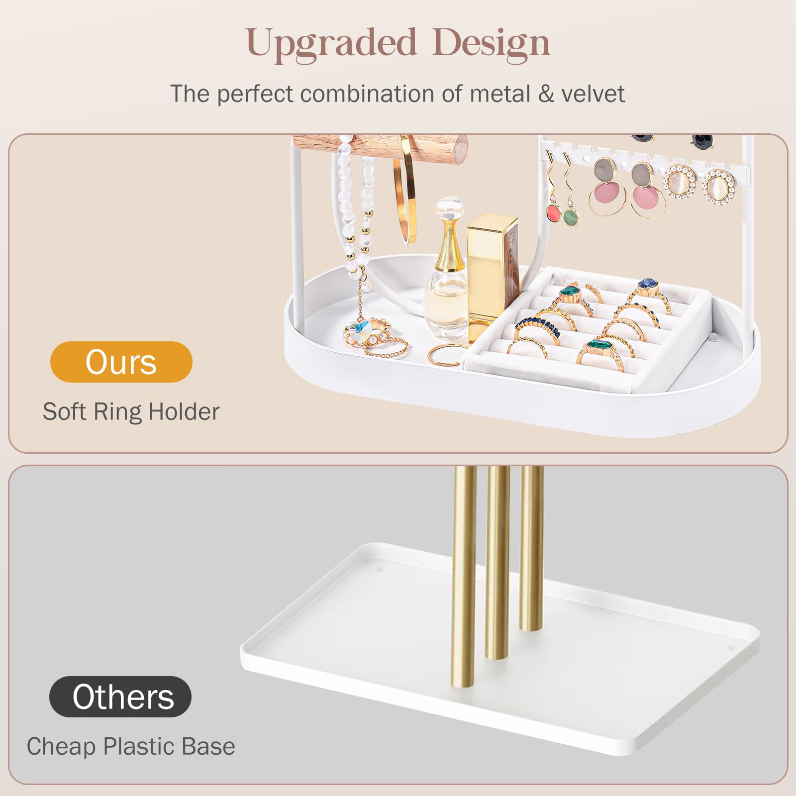 Jewelry Stand with Velvet Ring Tray