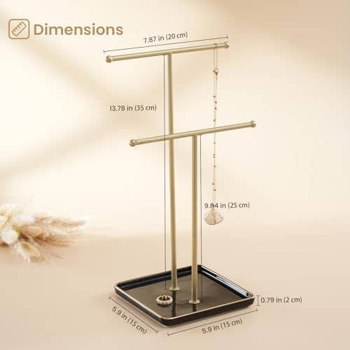 golden necklack tree for jewelry stand