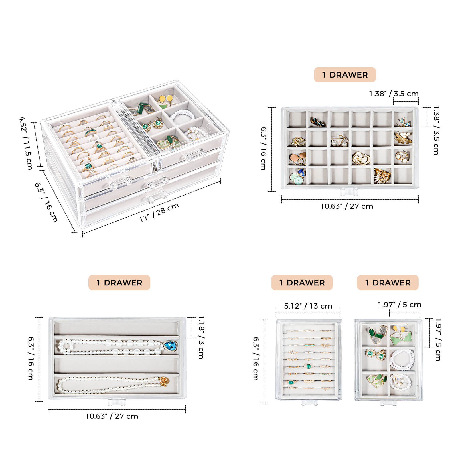 acrylic jewelry organizer