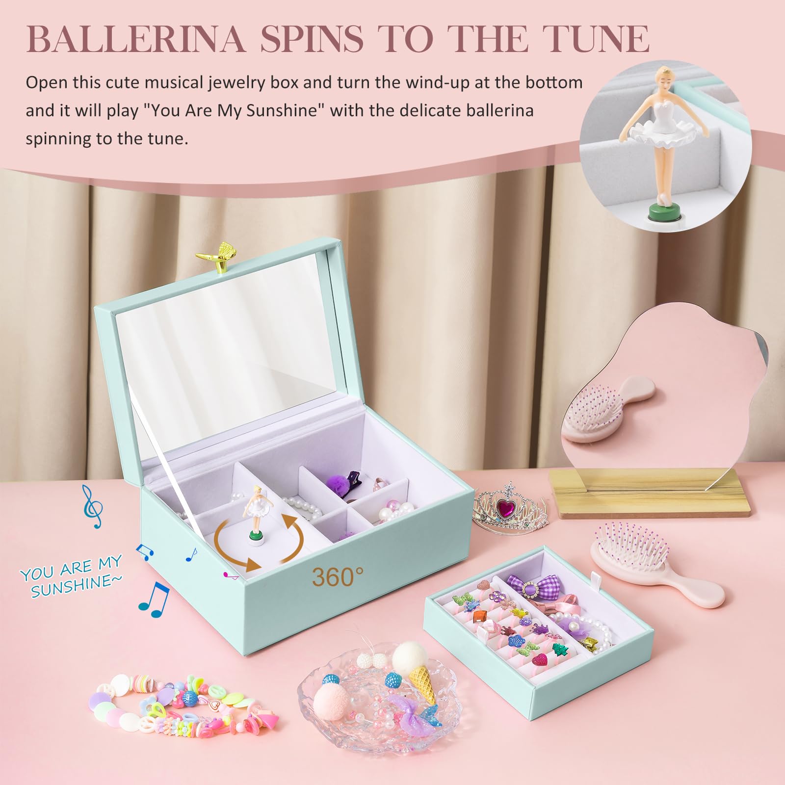 Musical Jewelry Box with Spinning Ballerina