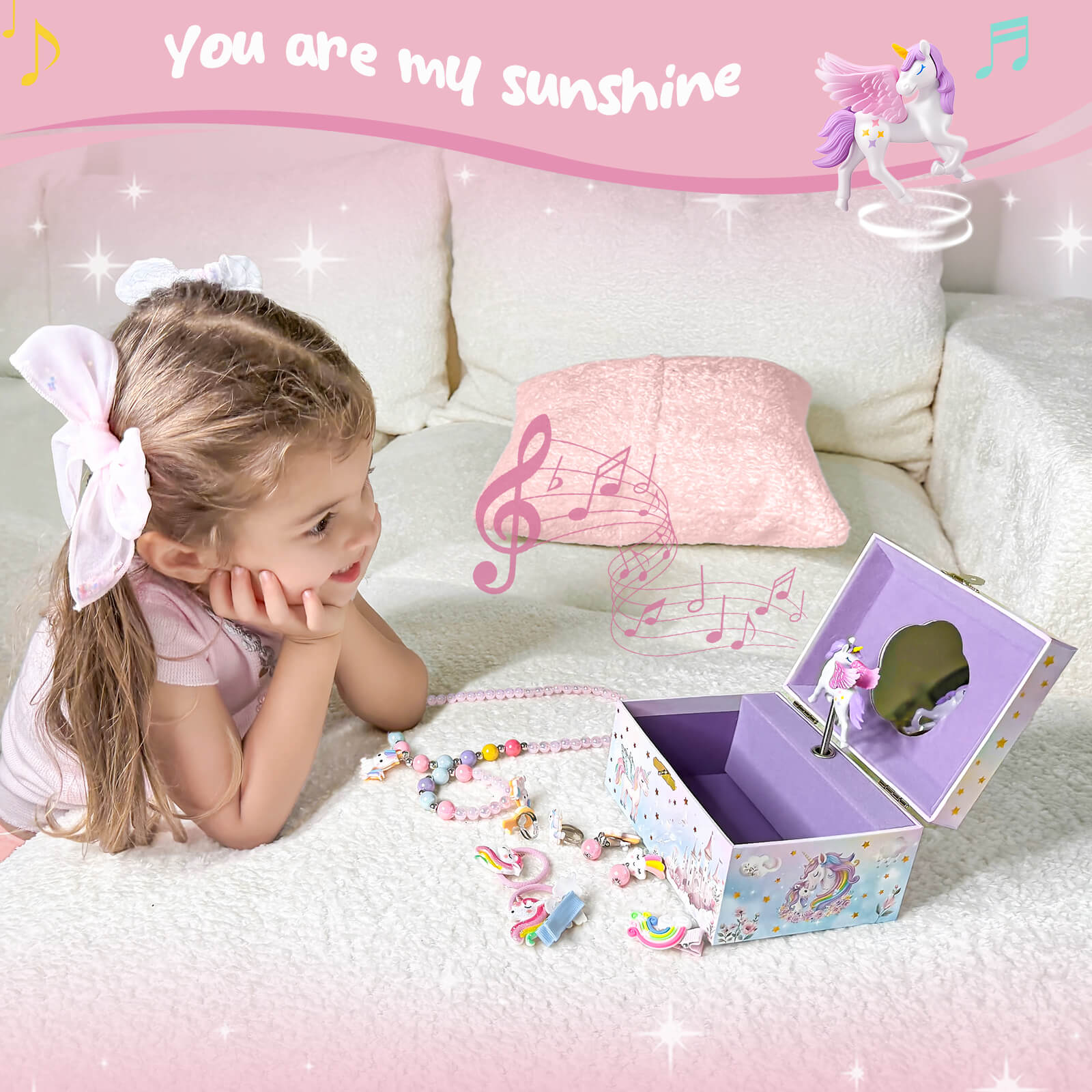 Musical Jewelry Box with Unicorn for Girls