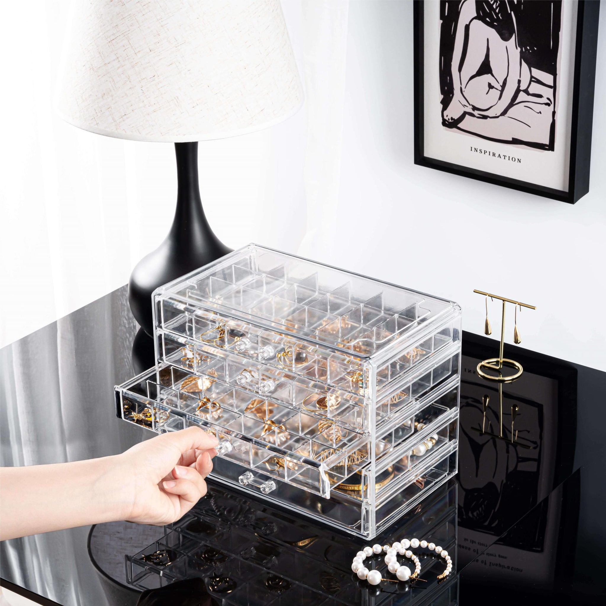 Large Clear Earring Storage Box