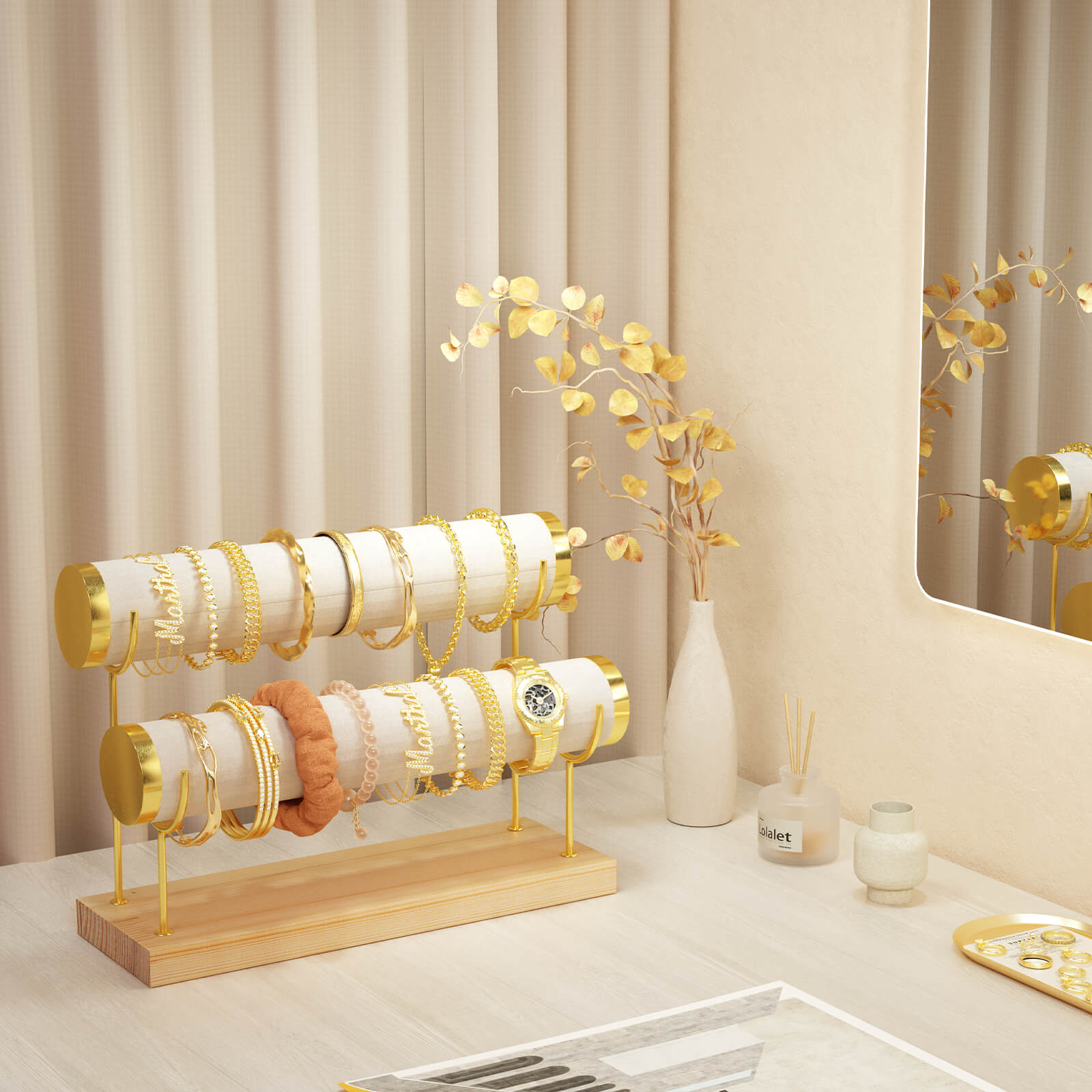 Gold Detachable Bangle Storage Rack