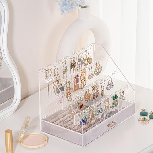 Clear Acrylic Earring Holder with Drawers