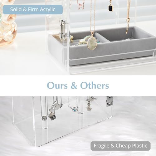 Acrylic Jewelry Organizer with 24 Hooks