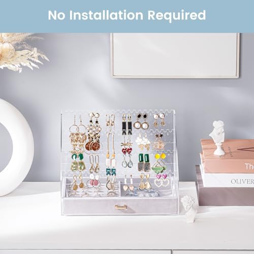 Clear Acrylic Earring Holder with Drawers