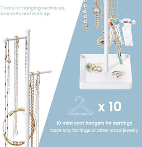 Jewelry Holder Stand with 10 Earring Hanger Rack details