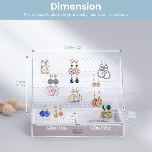 Clear Acrylic Earring Holder with Drawers