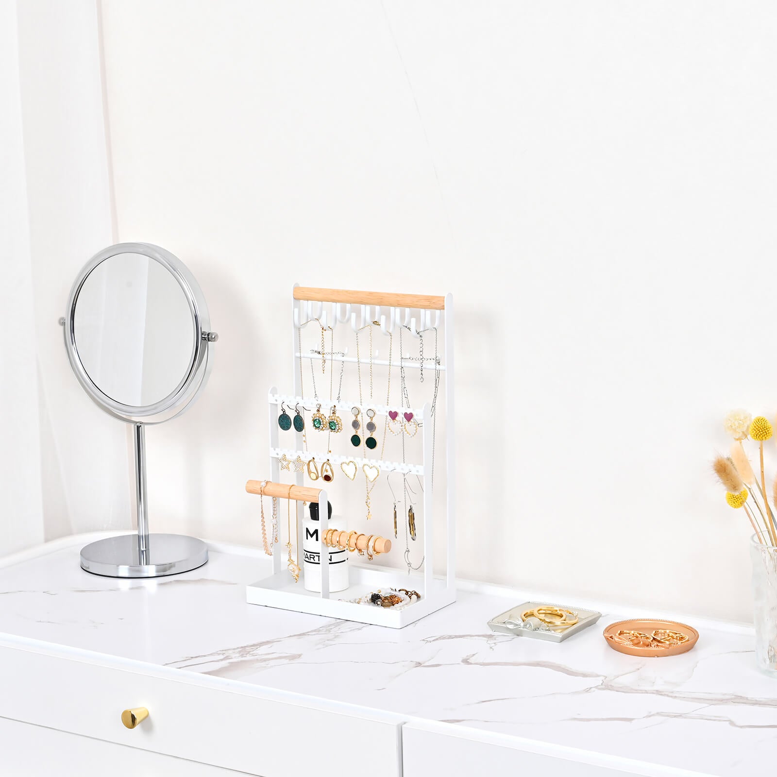 Jewelry Organizer Stand with Tray