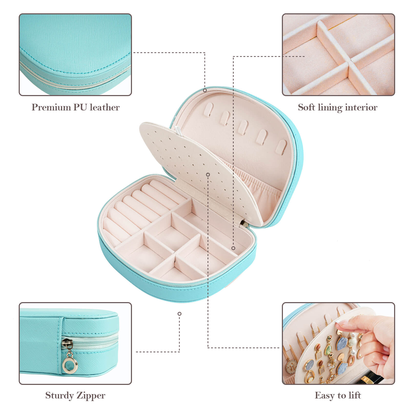 Small Portable Seashell-shaped Jewelry Case