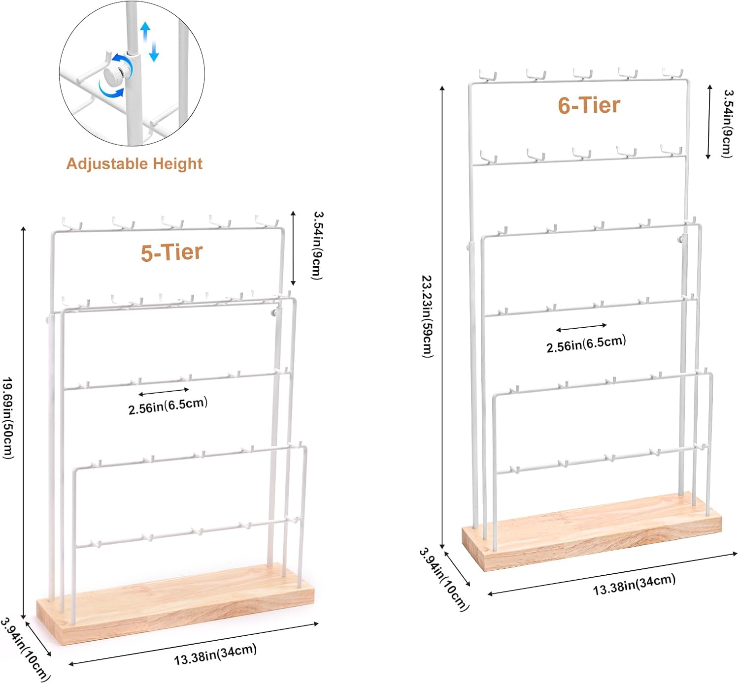 Jewelry Display Stand with 30 Hooks