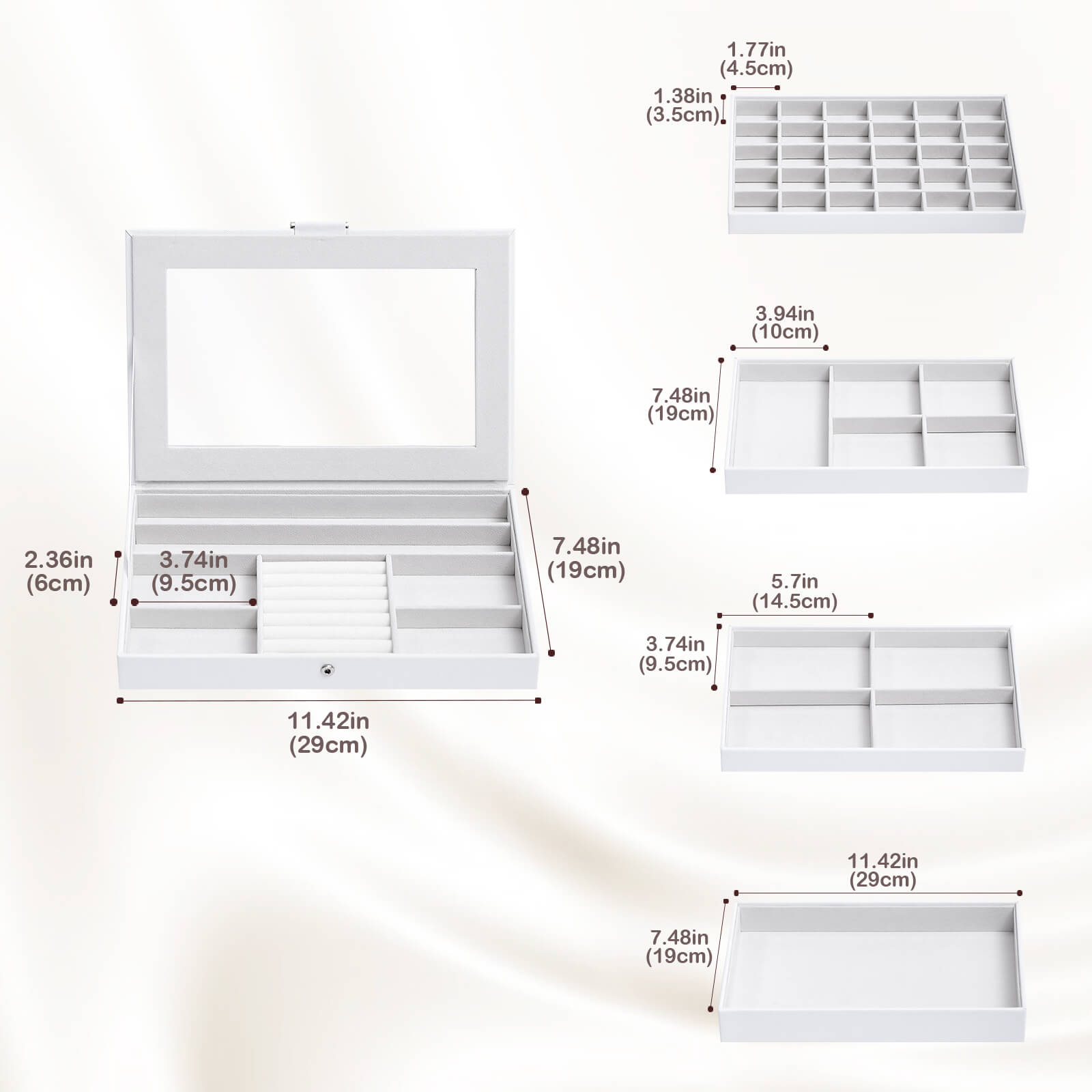 Stackable Jewelry Tray Box (5 Layers)