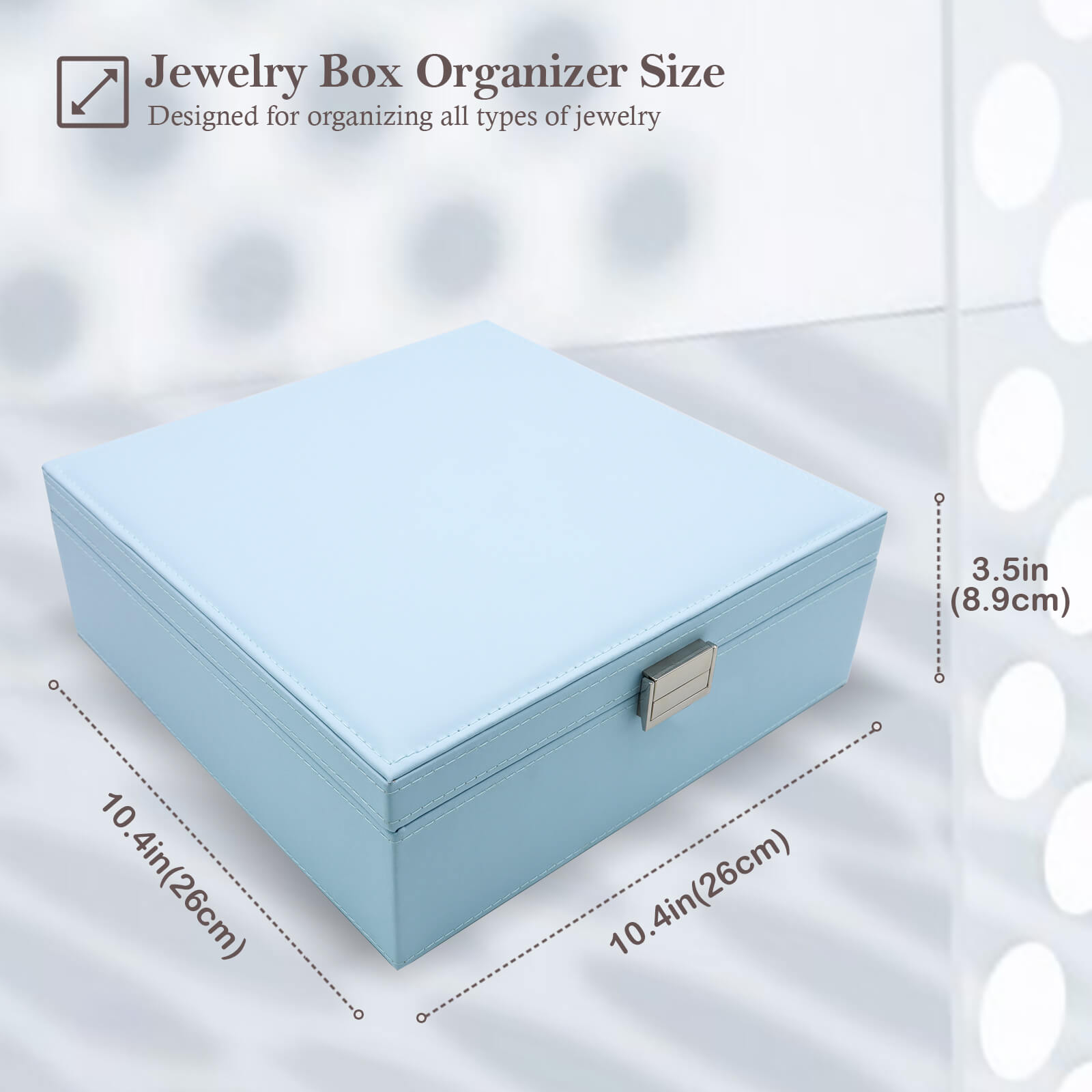 Large Leather Jewelry Box Storage Case