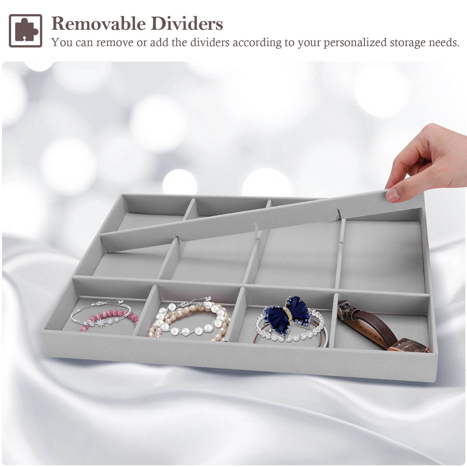 Jewelry Trays Organizer for Drawer (3 Pack)