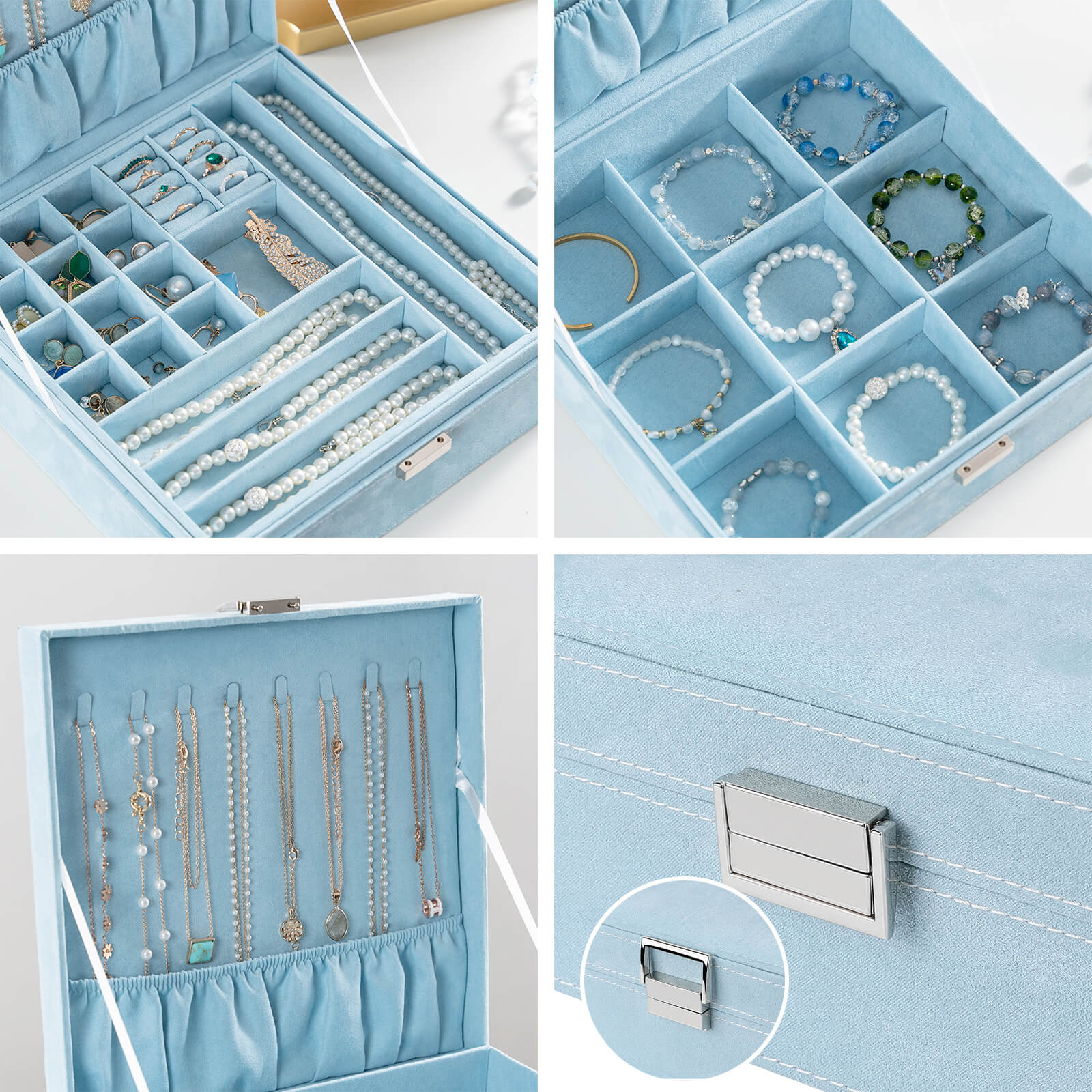 Velvet Jewelry Box Organizer