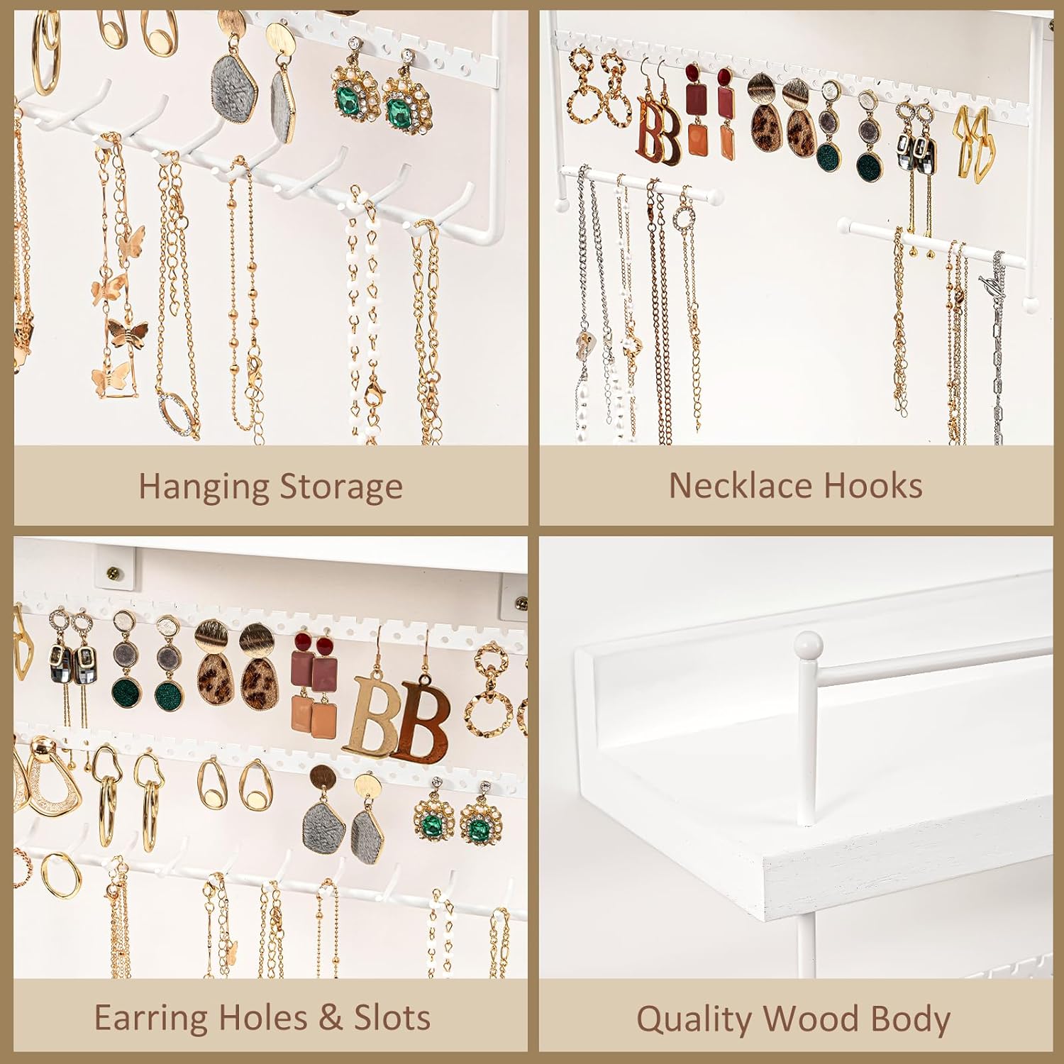 Wall Mount Jewelry Organizer (2 Set)