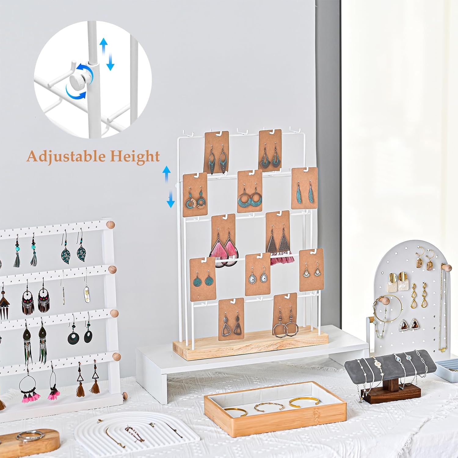 Jewelry Display Stand with 30 Hooks