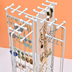 rotating jewelry stand display white