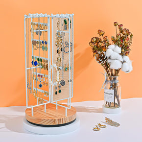 rotating jewelry stand display white