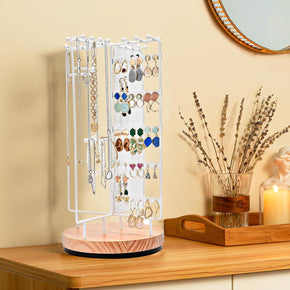rotating jewelry stand display white