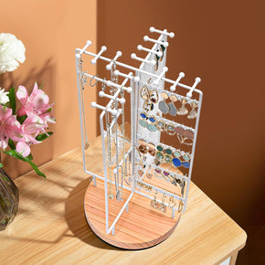rotating jewelry stand display white