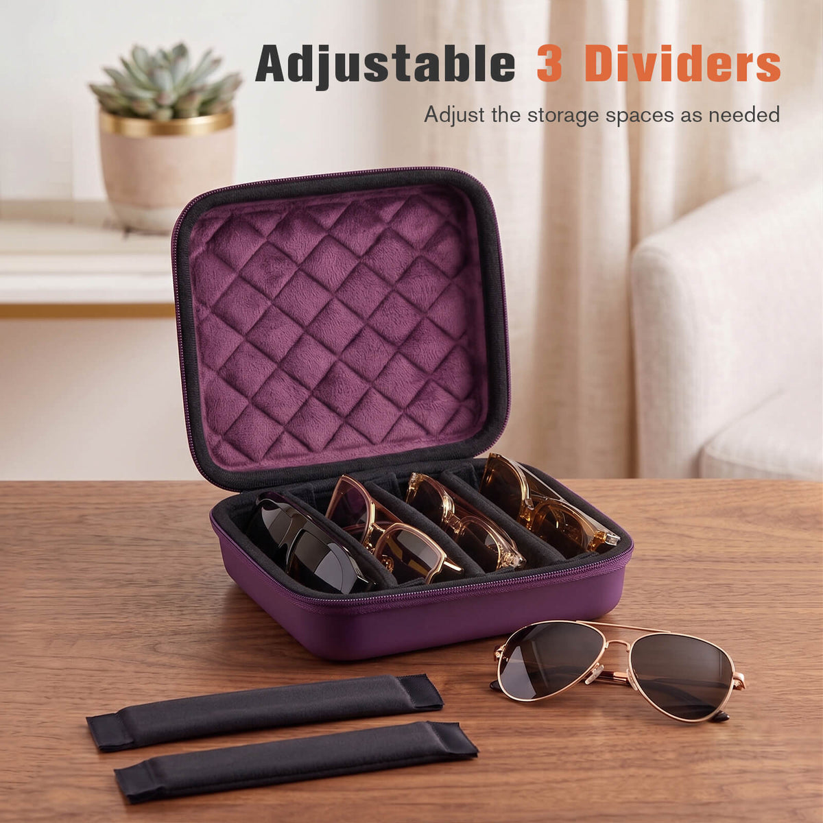 Portable Hard Shell Travel Sunglasses Organizer