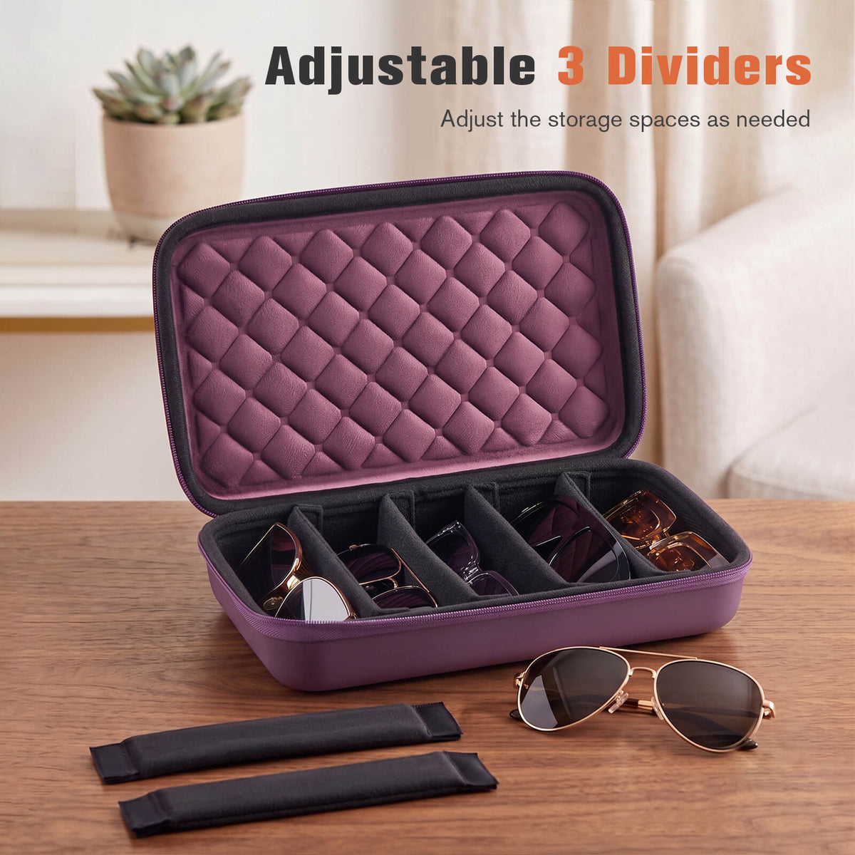 Portable Hard Shell Travel Sunglasses Organizer