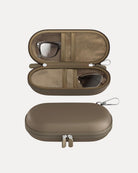 khaki brown hard EVA double sunglasses case for two pairs