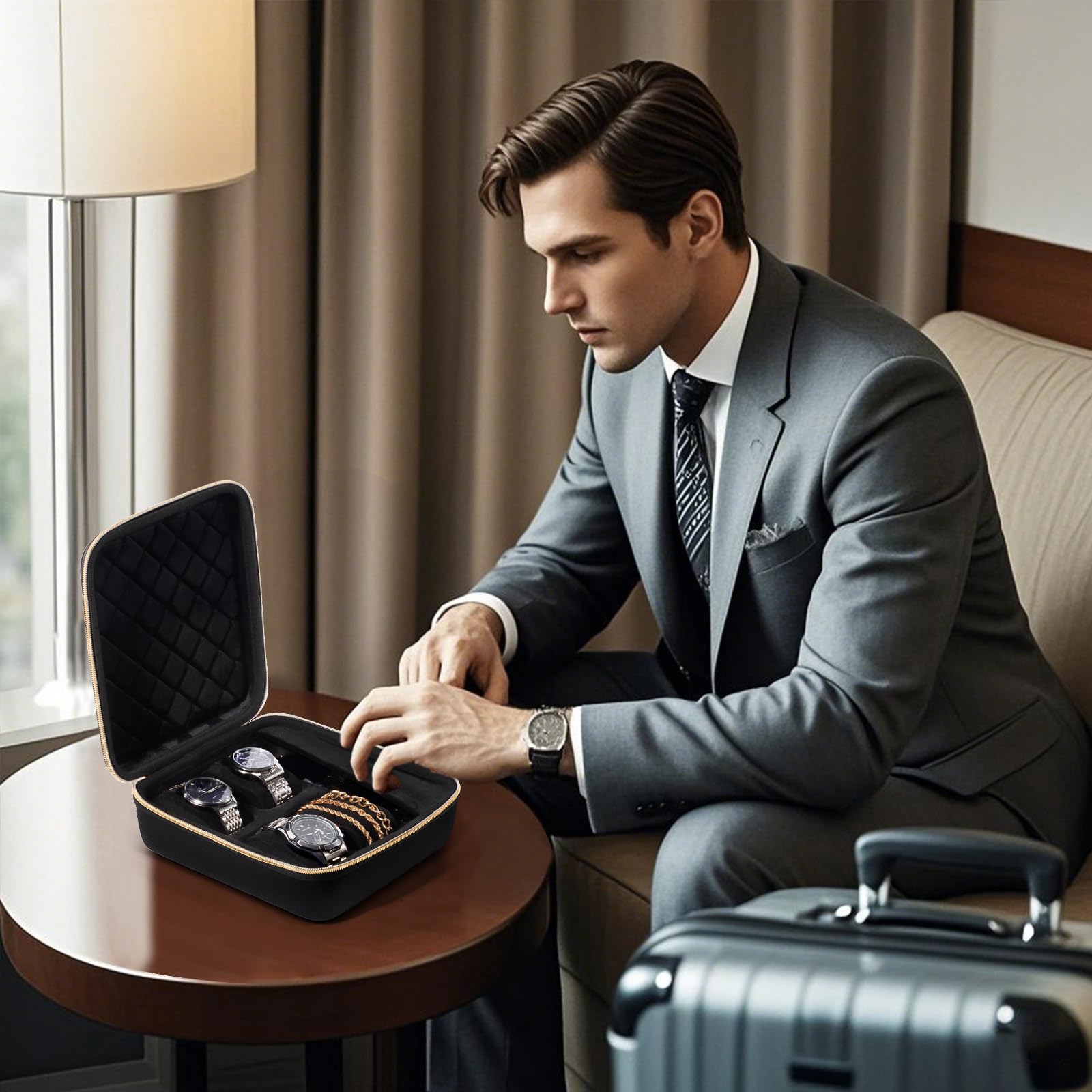 Portable EVA Hard Shell Watch Case for Travel