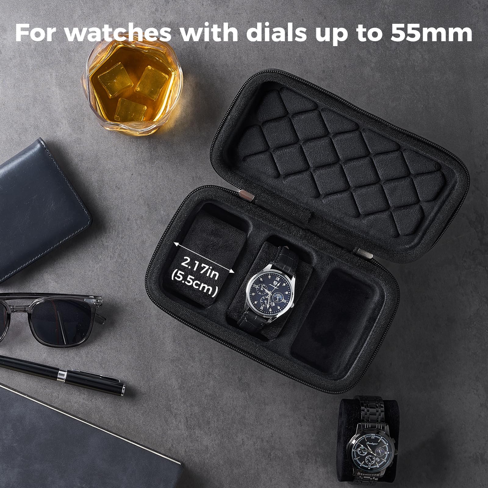 Portable EVA Hard Shell Watch Case for Travel