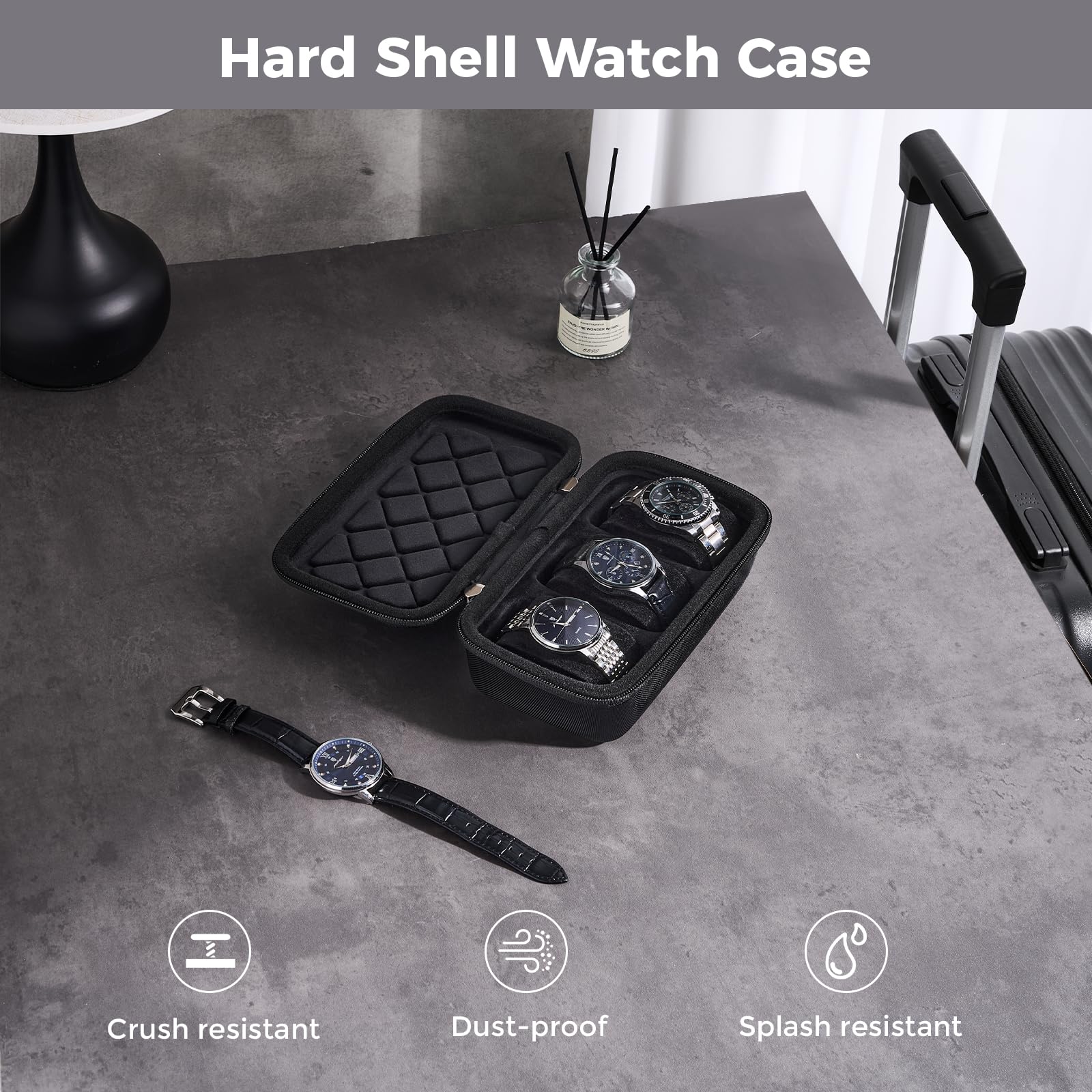 Portable EVA Hard Shell Watch Case for Travel