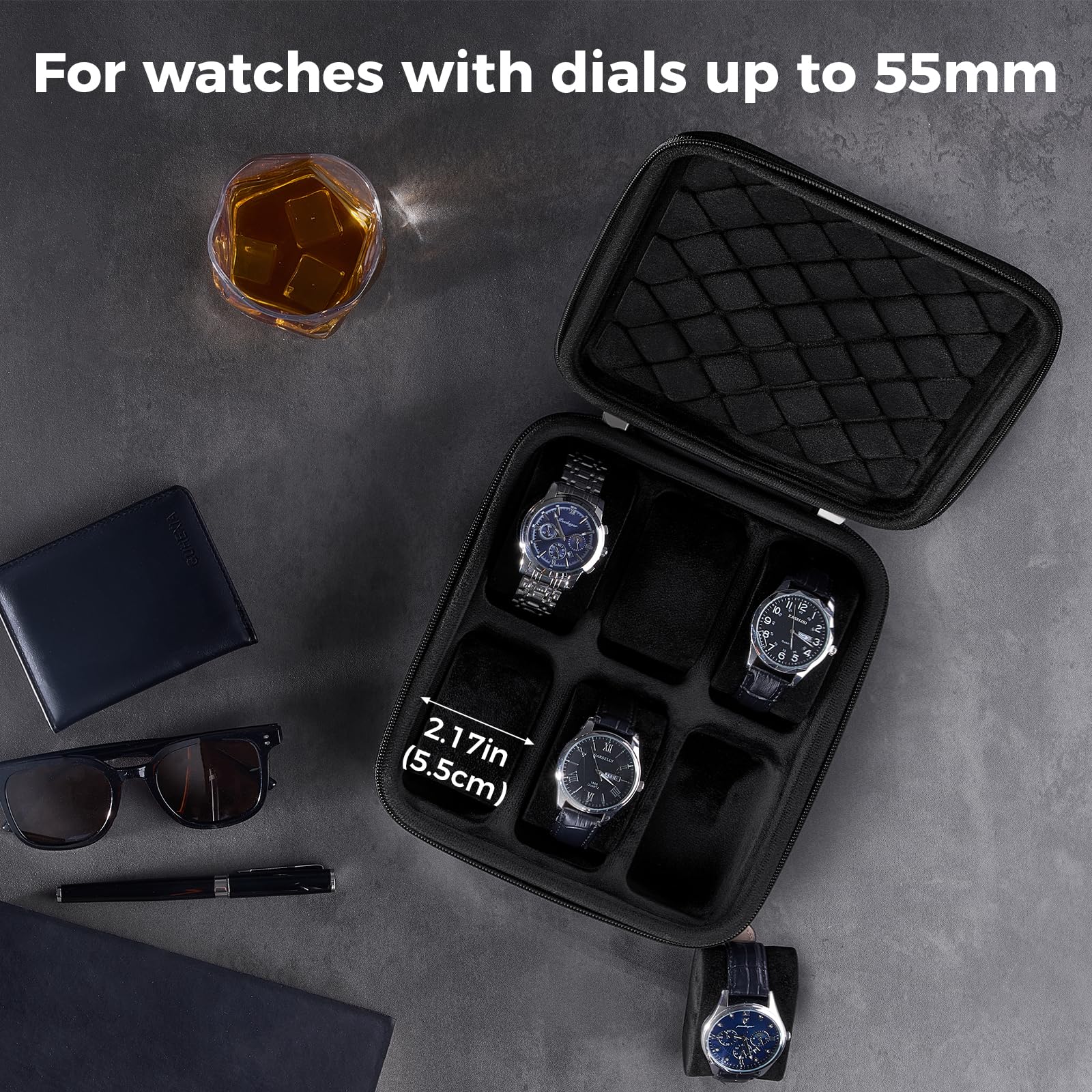 Portable EVA Hard Shell Watch Case for Travel