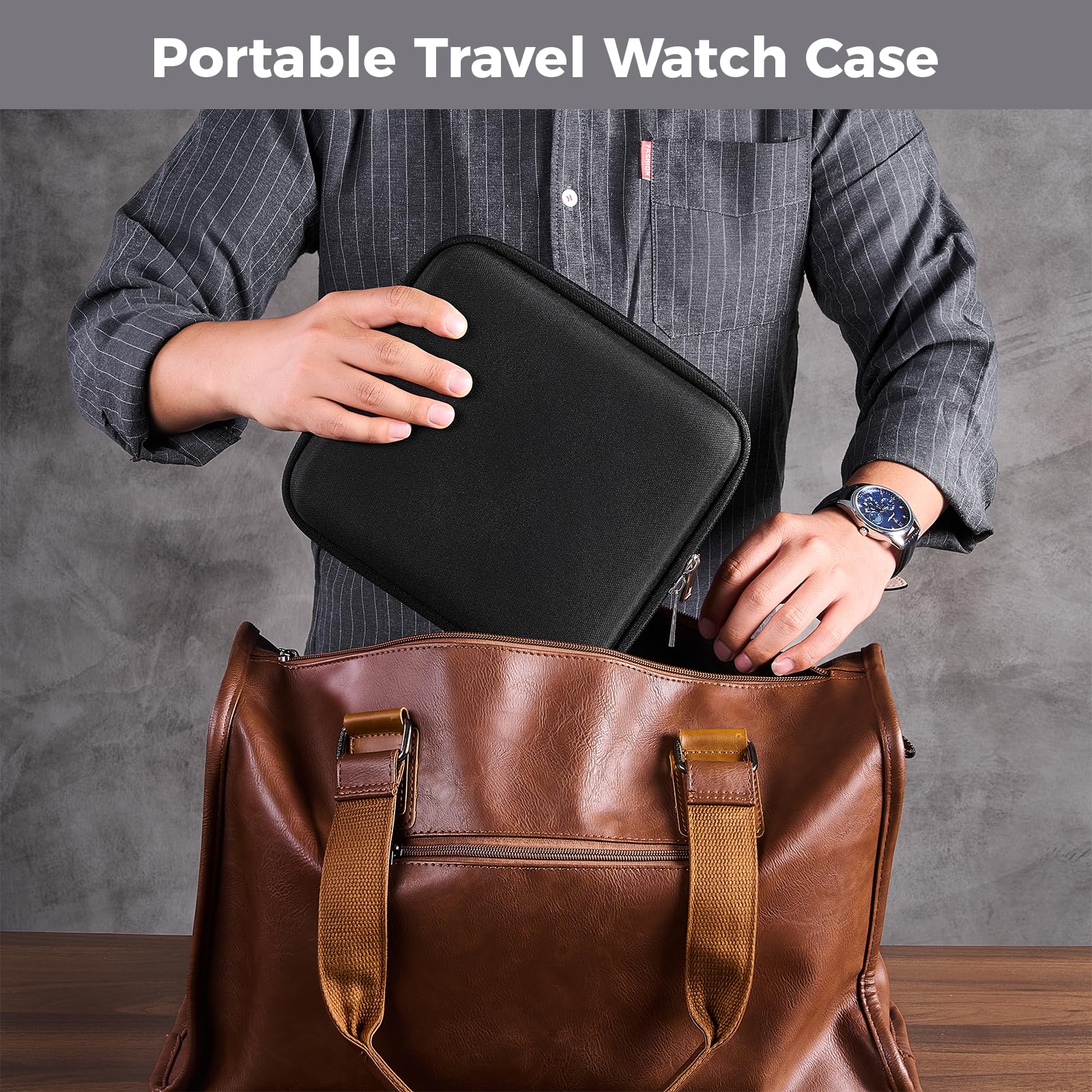 Portable EVA Hard Shell Watch Case for Travel
