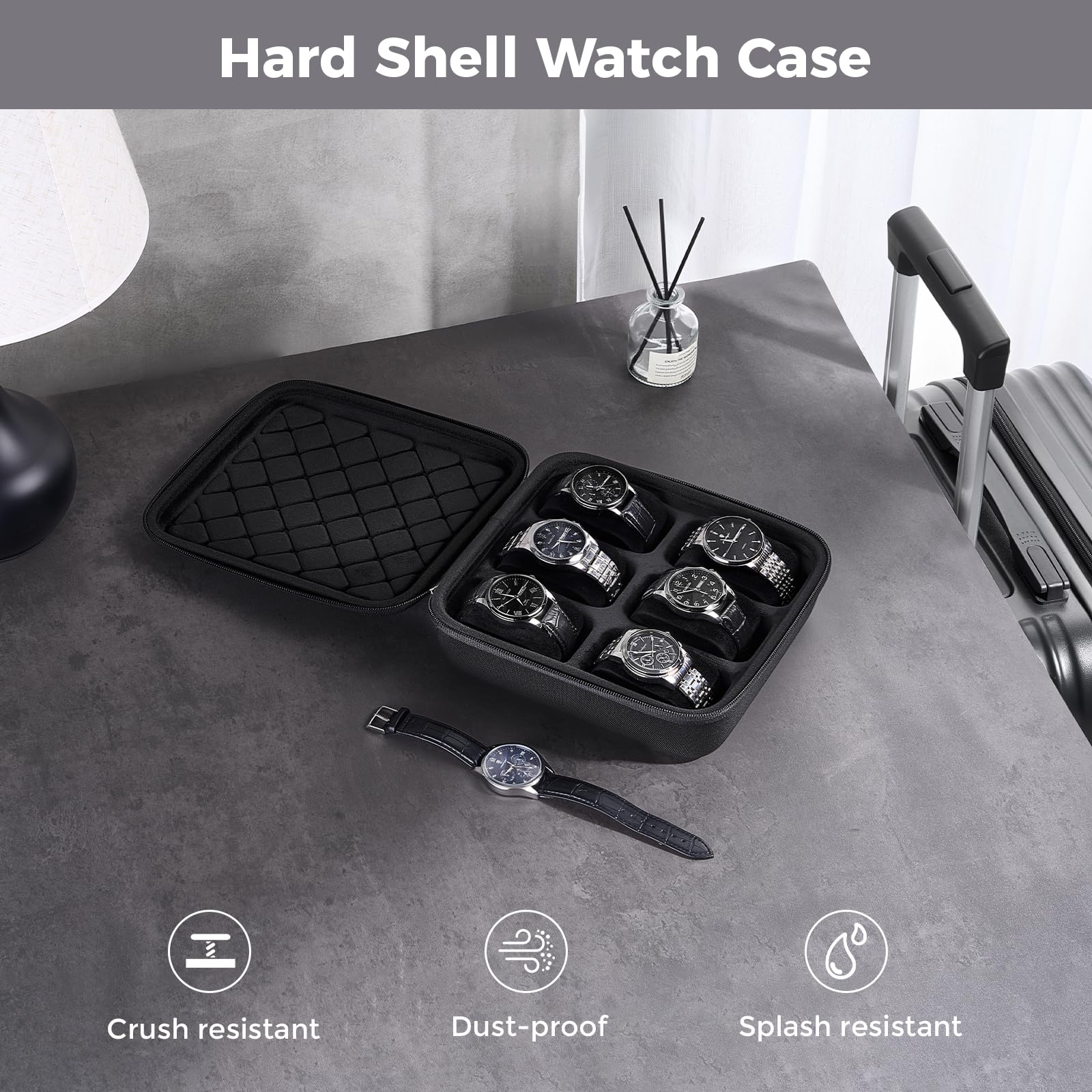 Portable EVA Hard Shell Watch Case for Travel