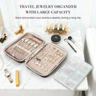 Large Travel Zippered Jewelry Organizer Case