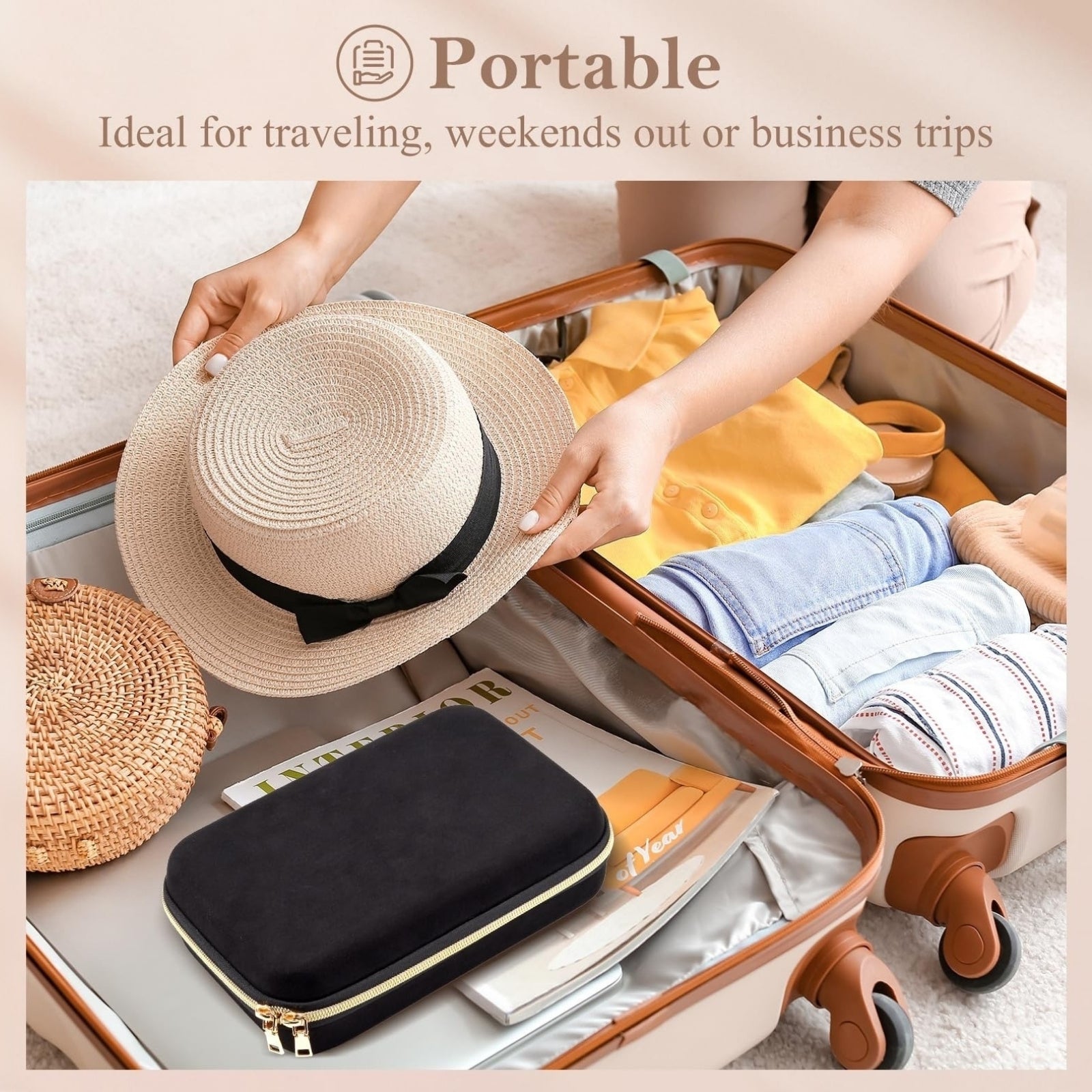 Large Travel Zippered Jewelry Organizer Case