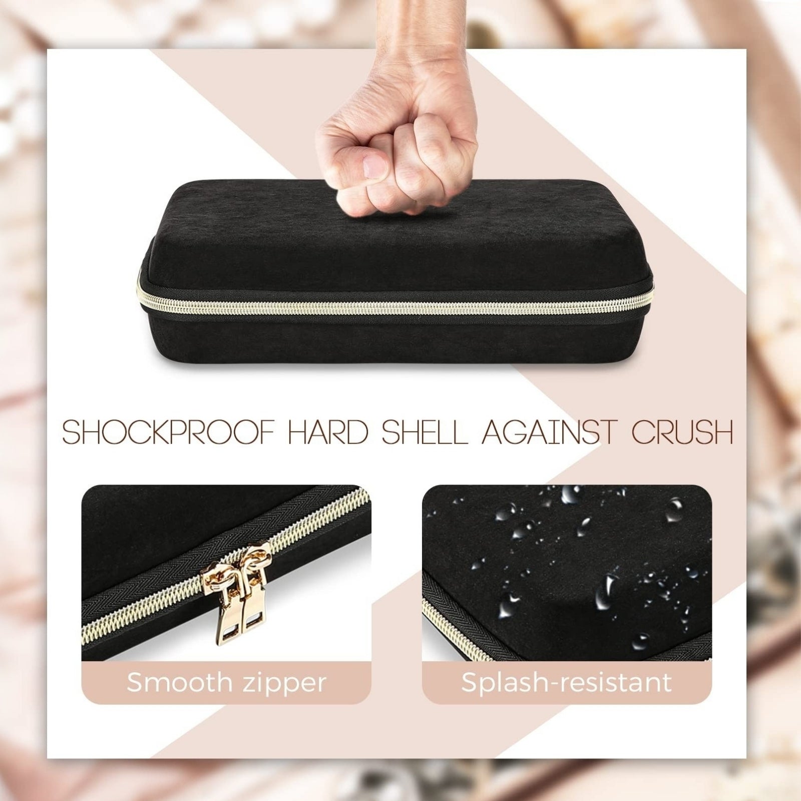 Large Travel Zippered Jewelry Organizer Case