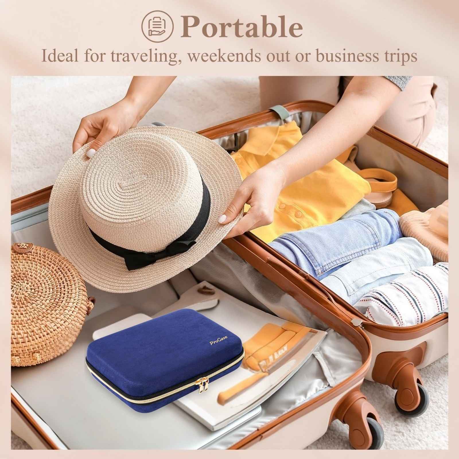 Large Travel Zippered Jewelry Organizer Case