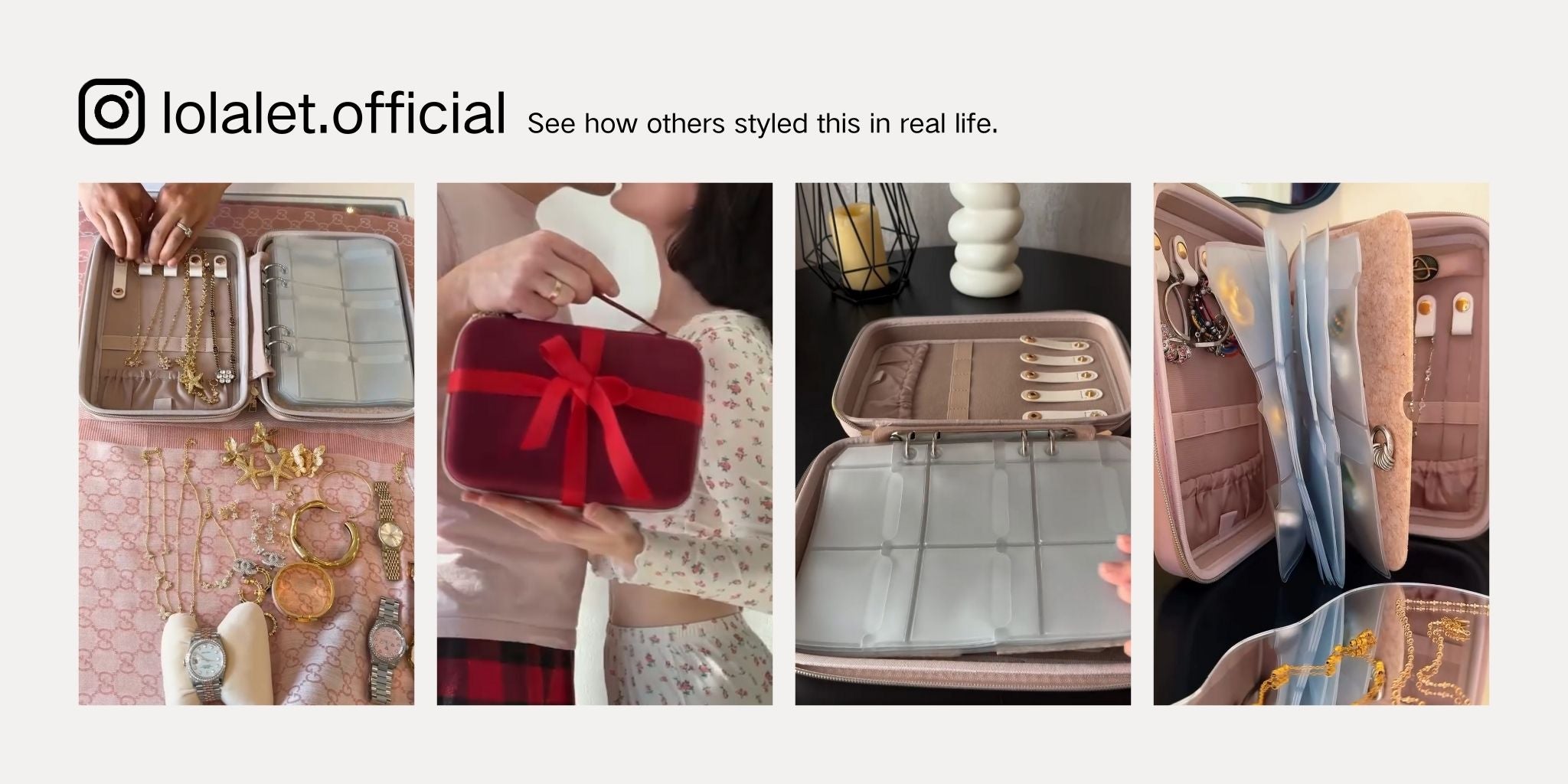 Large Travel Zippered Jewelry Organizer Case